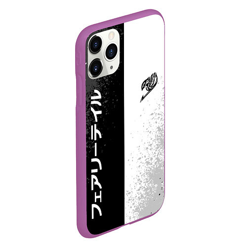 Чехол iPhone 11 Pro матовый FAIRY TAIL BLACK AND WHITE LOGO / 3D-Фиолетовый – фото 2