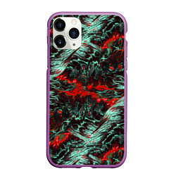 Чехол iPhone 11 Pro матовый Красно-Белая Вулканическая Лава, цвет: 3D-фиолетовый