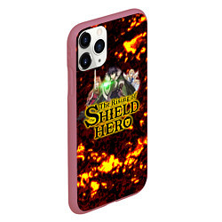 Чехол iPhone 11 Pro матовый The Rising of the Shield Hero персонажи на фоне че, цвет: 3D-малиновый — фото 2