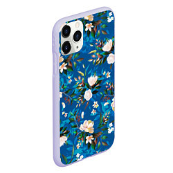 Чехол iPhone 11 Pro матовый Цветы Синий Сад, цвет: 3D-светло-сиреневый — фото 2