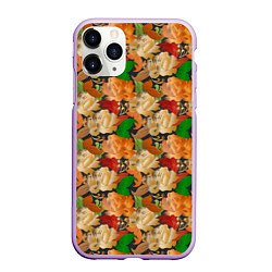 Чехол iPhone 11 Pro матовый Бутоны и листья, цвет: 3D-сиреневый