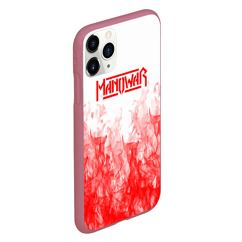 Чехол iPhone 11 Pro матовый Manowar пламя / 3D-Малиновый – фото 2