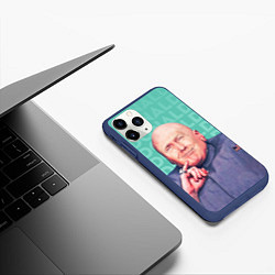 Чехол iPhone 11 Pro матовый Дональд Трамп, Доктор Зло, цвет: 3D-тёмно-синий — фото 2