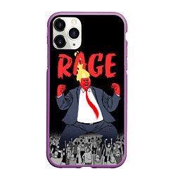 Чехол iPhone 11 Pro матовый Дональд Трамп - Ярость, цвет: 3D-фиолетовый