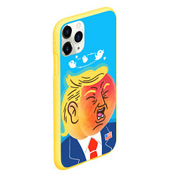 Чехол iPhone 11 Pro матовый Дональд Трамп и Твиттер, цвет: 3D-желтый — фото 2