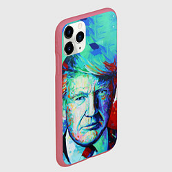 Чехол iPhone 11 Pro матовый Дональд Трамп арт, цвет: 3D-малиновый — фото 2