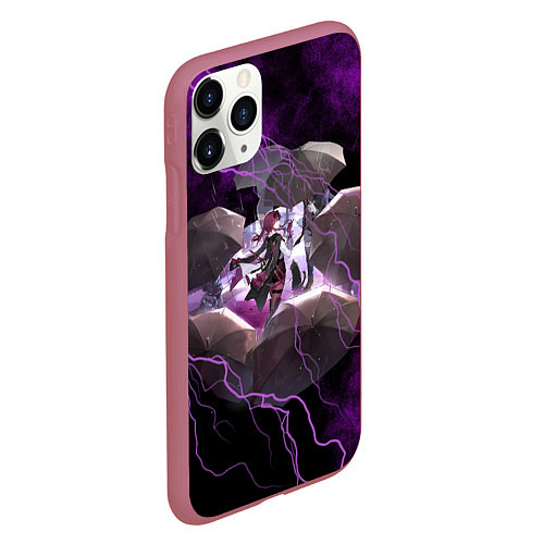 Чехол iPhone 11 Pro матовый Кафка Honkai star rail / 3D-Малиновый – фото 2