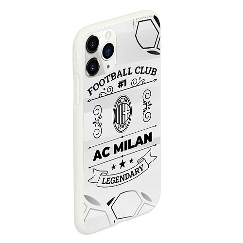 Чехол iPhone 11 Pro матовый AC Milan Football Club Number 1 Legendary / 3D-Белый – фото 2