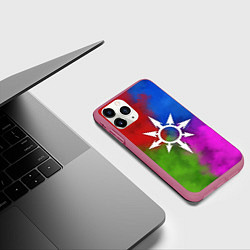 Чехол iPhone 11 Pro матовый Хаос абстракция, цвет: 3D-малиновый — фото 2