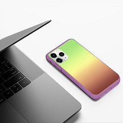 Чехол iPhone 11 Pro матовый Градиент Фисташки Gradient, цвет: 3D-фиолетовый — фото 2