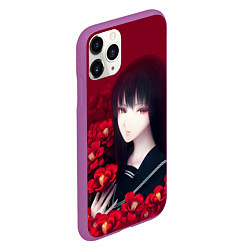 Чехол iPhone 11 Pro матовый Anime Camellia Аниме Красная Камелия, цвет: 3D-фиолетовый — фото 2