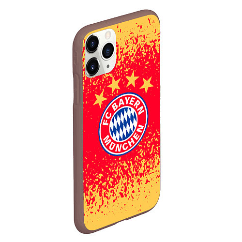 Чехол iPhone 11 Pro матовый Bayern munchen красно желтый фон / 3D-Коричневый – фото 2