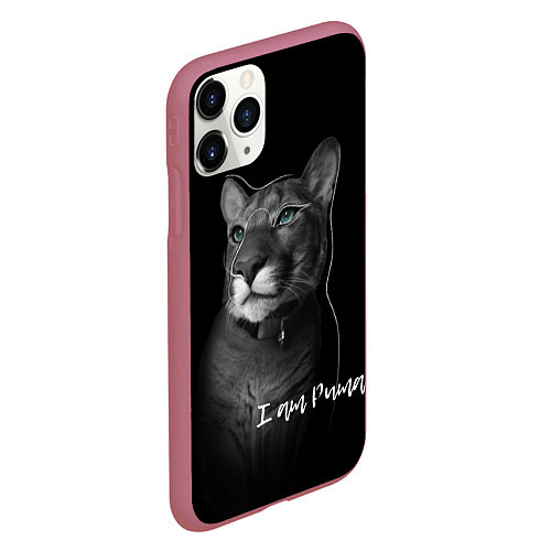 Чехол iPhone 11 Pro матовый I am puma / 3D-Малиновый – фото 2