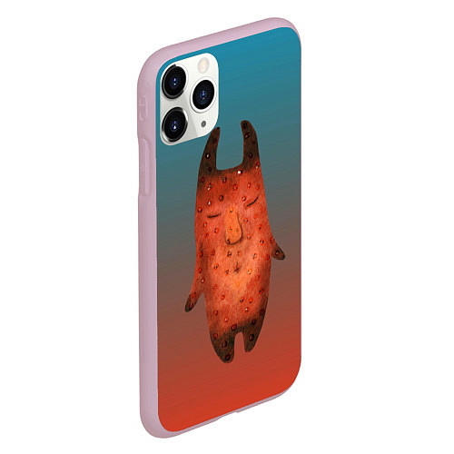 Чехол iPhone 11 Pro матовый Картофельный монстр / 3D-Розовый – фото 2