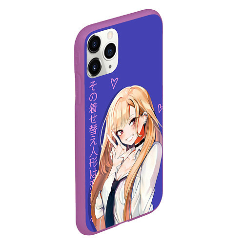 Чехол iPhone 11 Pro матовый Эта фарфоровая кукла влюбилась - Марин / 3D-Фиолетовый – фото 2