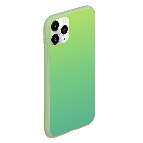 Чехол iPhone 11 Pro матовый Shades of Green GRADIENT / 3D-Салатовый – фото 2