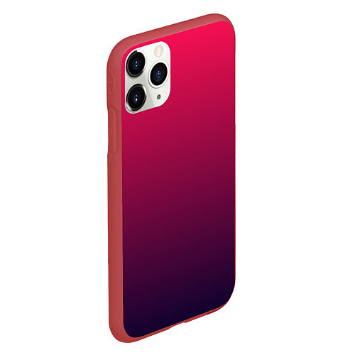 Чехол iPhone 11 Pro матовый RED to dark BLUE GRADIENT / 3D-Красный – фото 2