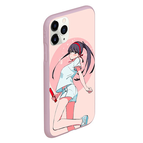 Чехол iPhone 11 Pro матовый У Коми проблемы с общением Komi-san wa / 3D-Розовый – фото 2