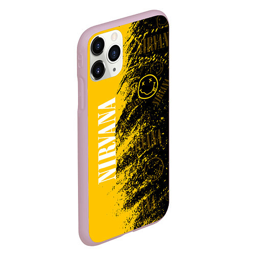 Чехол iPhone 11 Pro матовый Nirvana Паттерн / 3D-Розовый – фото 2