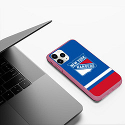 Чехол iPhone 11 Pro матовый New York Rangers Панарин, цвет: 3D-малиновый — фото 2