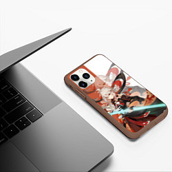 Чехол iPhone 11 Pro матовый Kaedehara Kazuha GENSHIN IMPACT, цвет: 3D-коричневый — фото 2