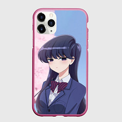 Чехол iPhone 11 Pro матовый Коми-сан У Коми проблемы с общением, цвет: 3D-малиновый