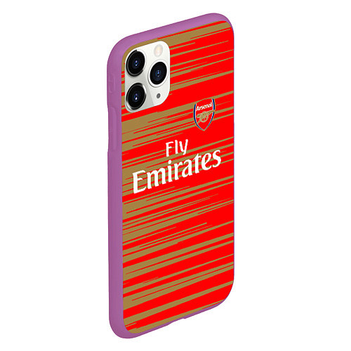 Чехол iPhone 11 Pro матовый Arsenal fly emirates / 3D-Фиолетовый – фото 2