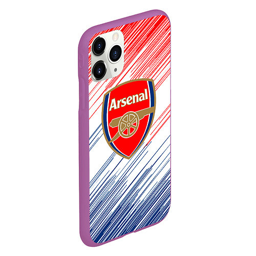 Чехол iPhone 11 Pro матовый Арсенал arsenal logo / 3D-Фиолетовый – фото 2