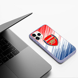 Чехол iPhone 11 Pro матовый Арсенал arsenal logo, цвет: 3D-светло-сиреневый — фото 2