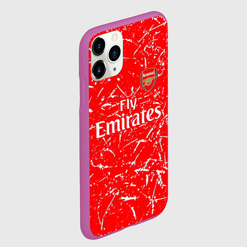 Чехол iPhone 11 Pro матовый Arsenal fly emirates sport / 3D-Фиолетовый – фото 2