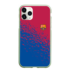 Чехол iPhone 11 Pro матовый Barcelona маленькое лого, цвет: 3D-салатовый