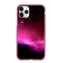 Чехол iPhone 11 Pro матовый Night Nebula, цвет: 3D-малиновый