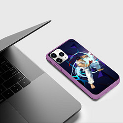 Чехол iPhone 11 Pro матовый Рю-Street Fighter, цвет: 3D-фиолетовый — фото 2