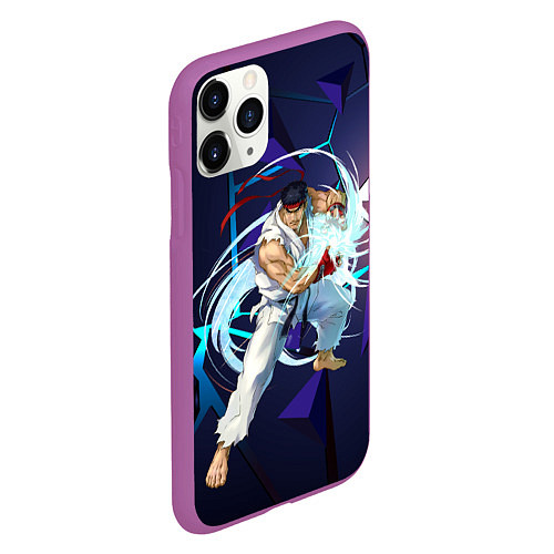 Чехол iPhone 11 Pro матовый Рю-Street Fighter / 3D-Фиолетовый – фото 2