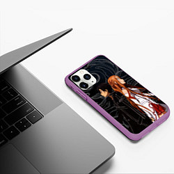 Чехол iPhone 11 Pro матовый Кирито и Асуна - Sword Art Online, цвет: 3D-фиолетовый — фото 2