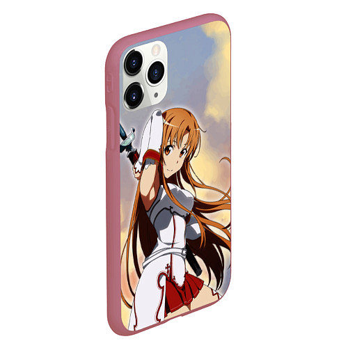 Чехол iPhone 11 Pro матовый Асуна Юки - Sword Art Online / 3D-Малиновый – фото 2