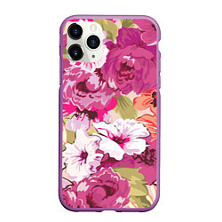 Чехол iPhone 11 Pro матовый Красочный цветочный паттерн Лето Fashion trend 202, цвет: 3D-фиолетовый