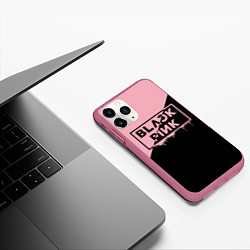 Чехол iPhone 11 Pro матовый BLACKPINK BIG LOGO, цвет: 3D-малиновый — фото 2