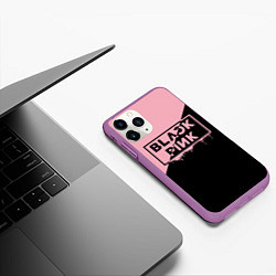 Чехол iPhone 11 Pro матовый BLACKPINK BIG LOGO, цвет: 3D-фиолетовый — фото 2