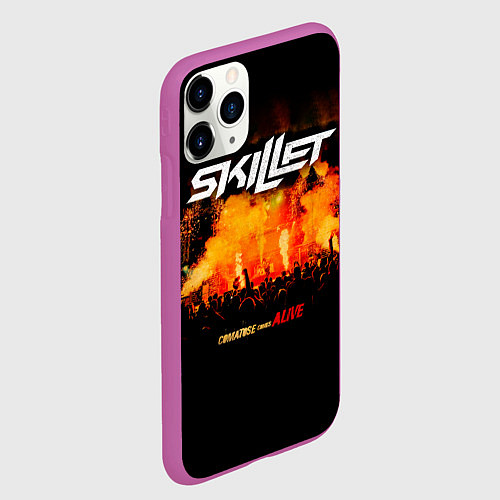 Чехол iPhone 11 Pro матовый Comatose Comes Alive - Skillet / 3D-Фиолетовый – фото 2