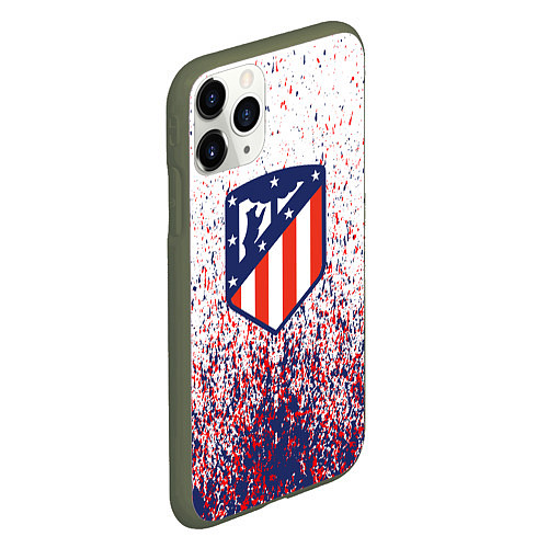 Чехол iPhone 11 Pro матовый Atletico madrid logo брызги красок / 3D-Темно-зеленый – фото 2