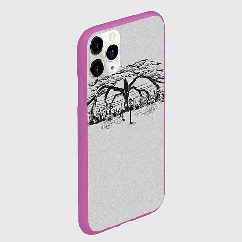 Чехол iPhone 11 Pro матовый Очень странные дела Истязатель разума / 3D-Фиолетовый – фото 2