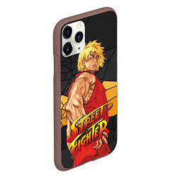 Чехол iPhone 11 Pro матовый Кен Мастерс - Street Fighter, цвет: 3D-коричневый — фото 2