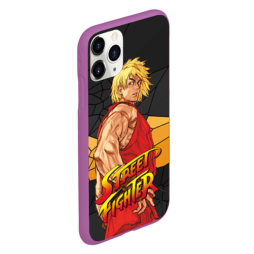 Чехол iPhone 11 Pro матовый Кен Мастерс - Street Fighter / 3D-Фиолетовый – фото 2