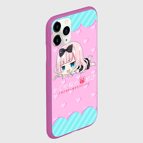 Чехол iPhone 11 Pro матовый Цубамэ Коясу Kaguya-sama: Love is War / 3D-Фиолетовый – фото 2