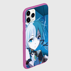 Чехол iPhone 11 Pro матовый Catgirl с синими ушками, цвет: 3D-фиолетовый — фото 2