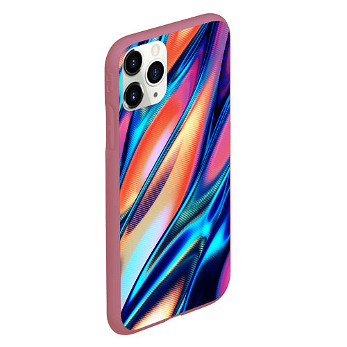 Чехол iPhone 11 Pro матовый Colorful flow / 3D-Малиновый – фото 2