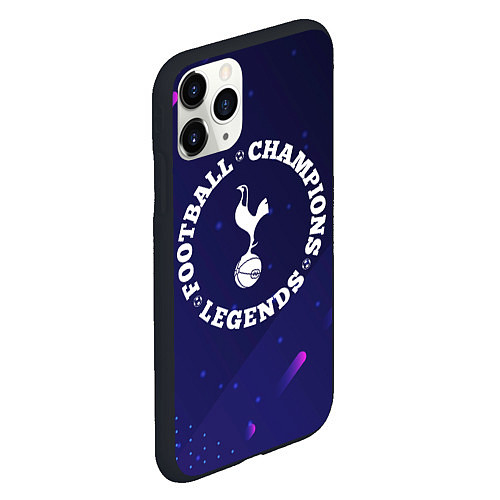 Чехол iPhone 11 Pro матовый Символ Tottenham и круглая надпись Football Legend / 3D-Черный – фото 2