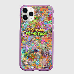 Чехол iPhone 11 Pro матовый MY SINGING MONSTERS ПЕРСОНАЖИ, цвет: 3D-фиолетовый