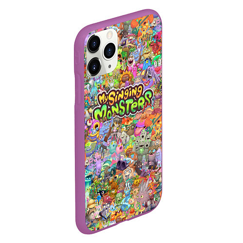 Чехол iPhone 11 Pro матовый MY SINGING MONSTERS ПЕРСОНАЖИ / 3D-Фиолетовый – фото 2